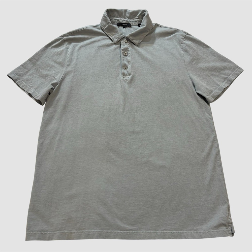 Vince Men's Large Gray Short Sleeve Polo Shirt